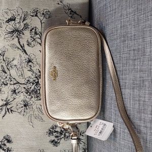NWT small Coach gold crossbody